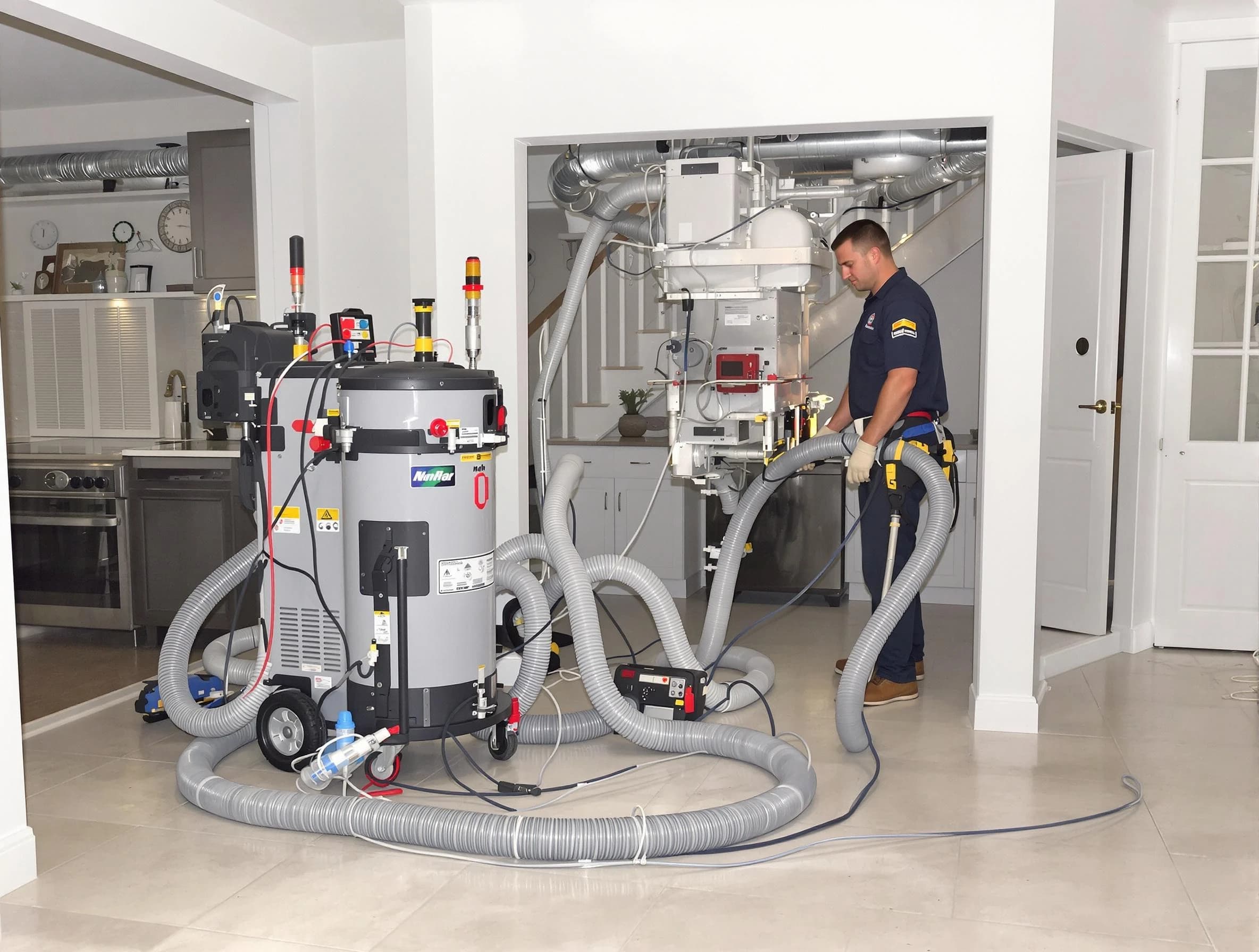 Pinson Air Duct Cleaning technician operating negative pressure cleaning equipment for thorough duct maintenance in Pinson