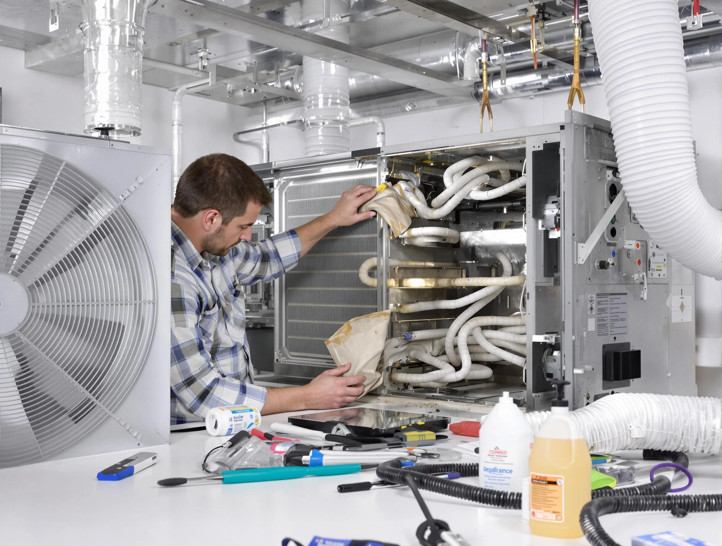 Pinson Air Duct Cleaning specialist performing precision AC coil cleaning in Pinson