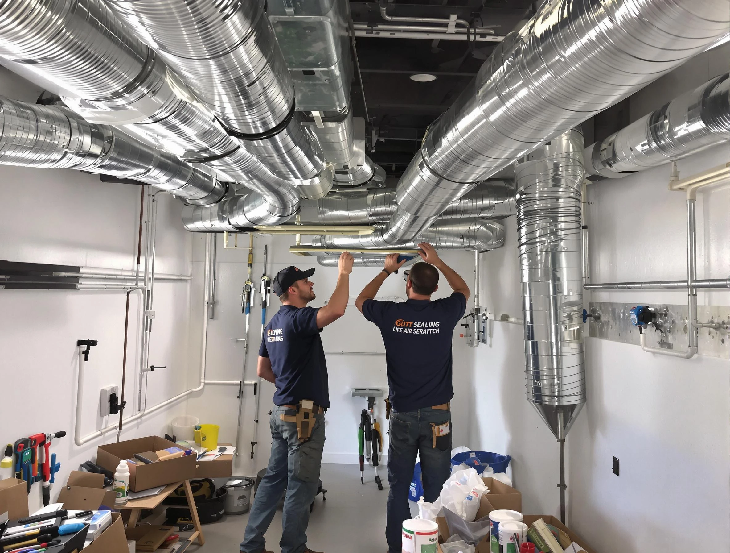 Pinson Air Duct Cleaning technician applying professional duct sealing solutions in Pinson