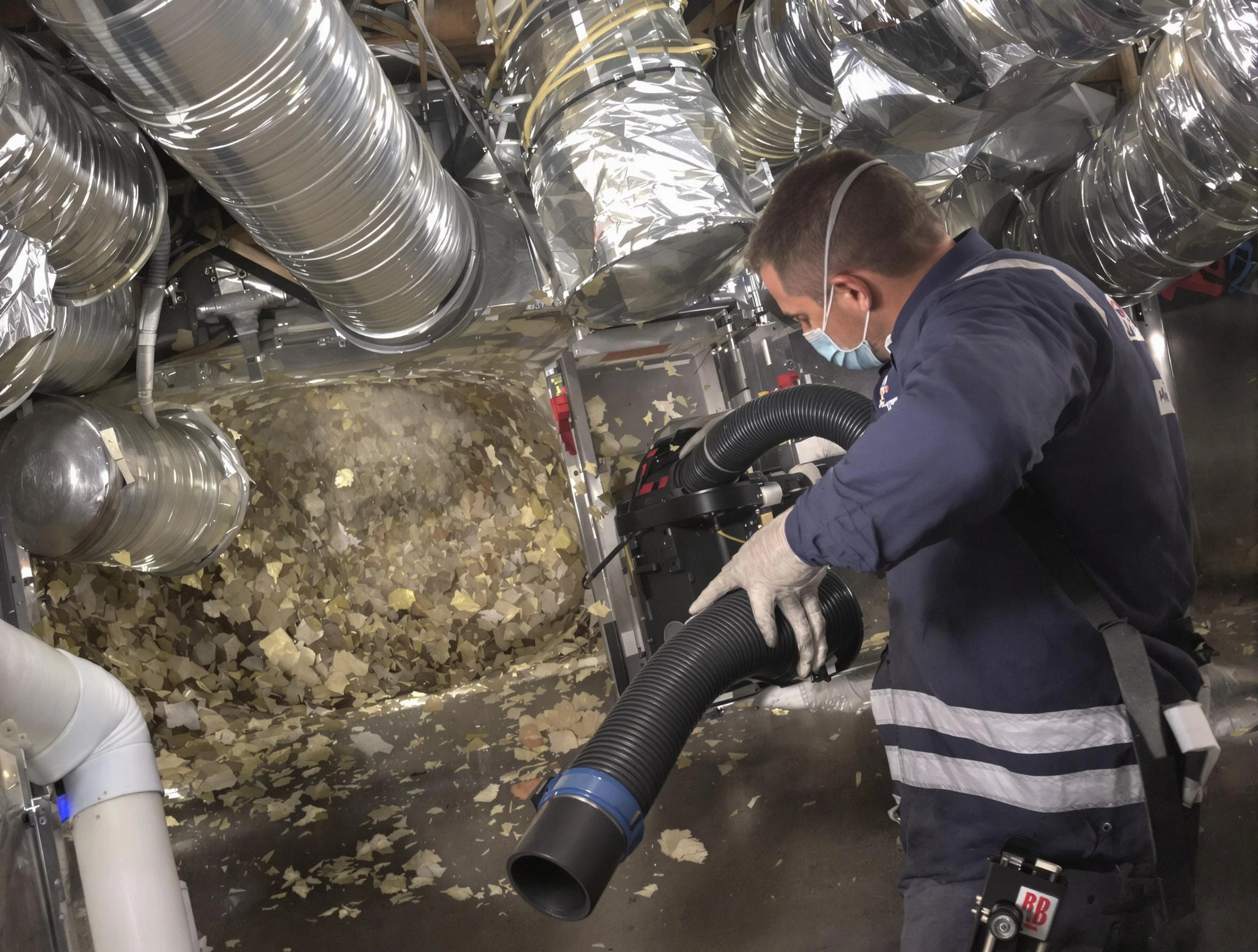 Pinson Air Duct Cleaning specialist operating negative pressure cleaning equipment for thorough duct maintenance in Pinson
